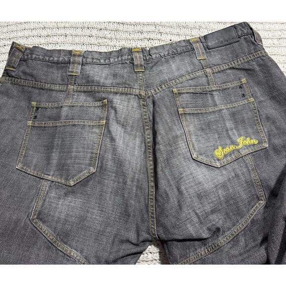 Y2K VTG Sean John Jeans Wide Leg Baggy Hip Hop Carpenter Mens Sz 50B Gray Denim - Picture 8 of 11
